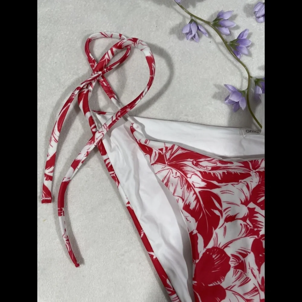 NEW $95 Onia Kate String‎ Tie Floral Bikini Bottoms in Hibiscus [ SZ Large ]